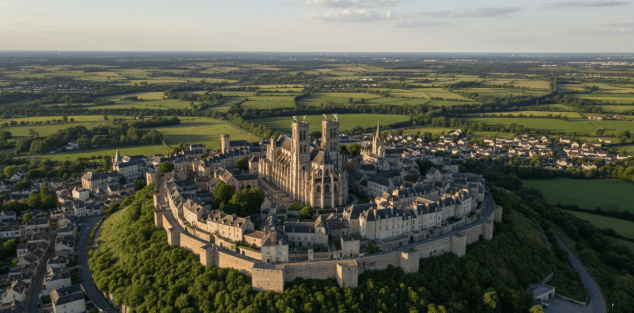 Ville de Laon vue du ciel par drone