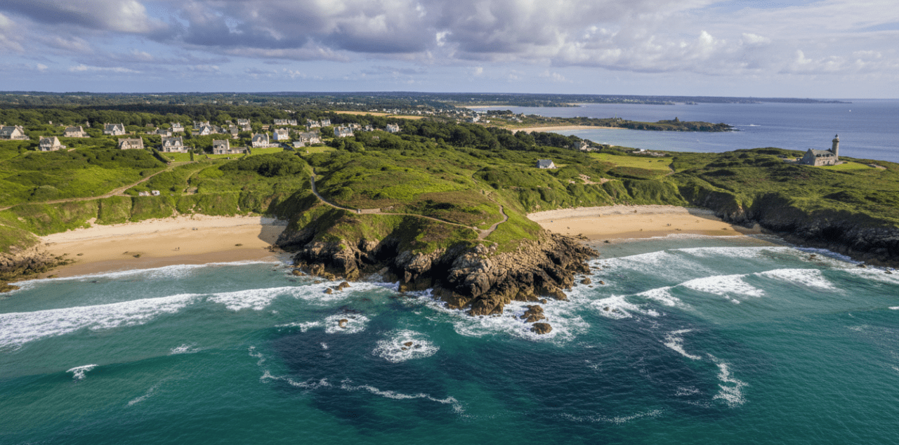 Cote de bretagne vue du ciel