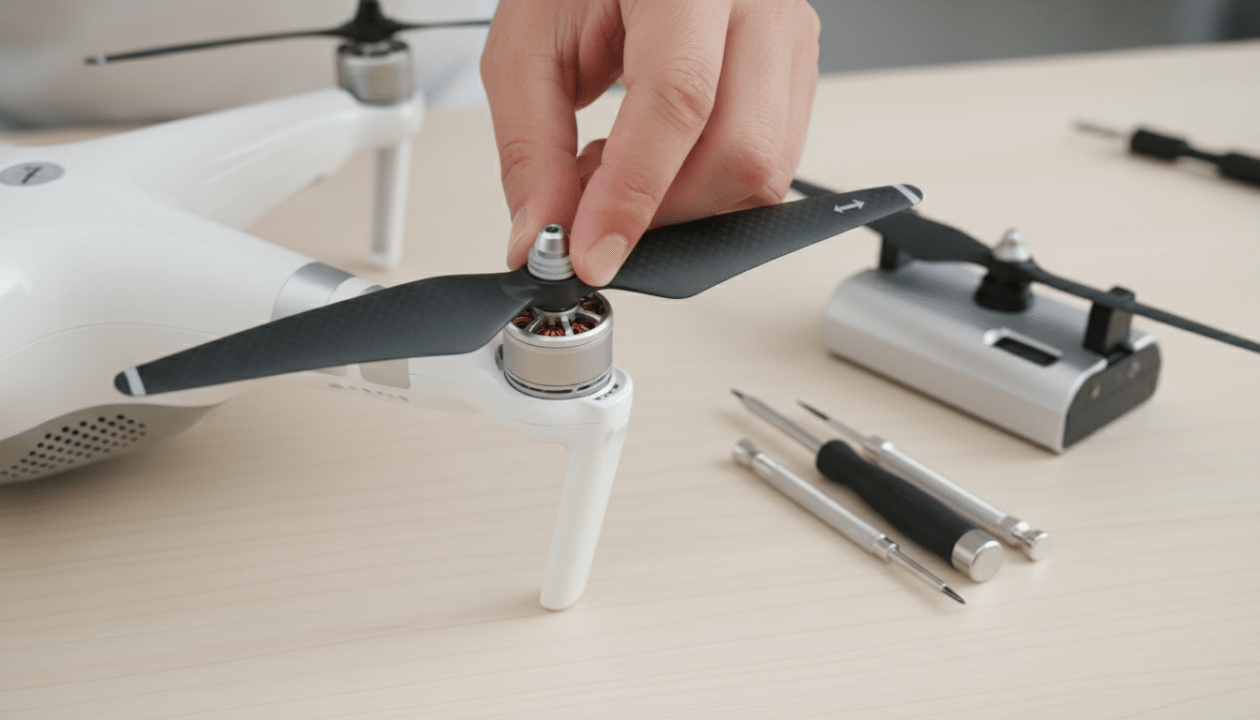 apprenez à remplacer l'hélice de votre drone en suivant les instructions sur le sens de montage et les techniques d'équilibrage pour un vol stable et sécurisé.